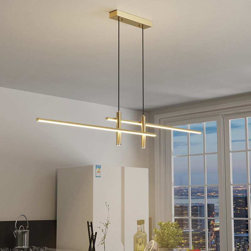 Modern Minimalist Iron Aluminum Silica Strip Spotlight LED Chandeliers Island Light for Dining Room BulbSquare