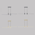 Modern Minimalist Iron Aluminum Silica Strip Spotlight LED Chandeliers Island Light for Dining Room BulbSquare