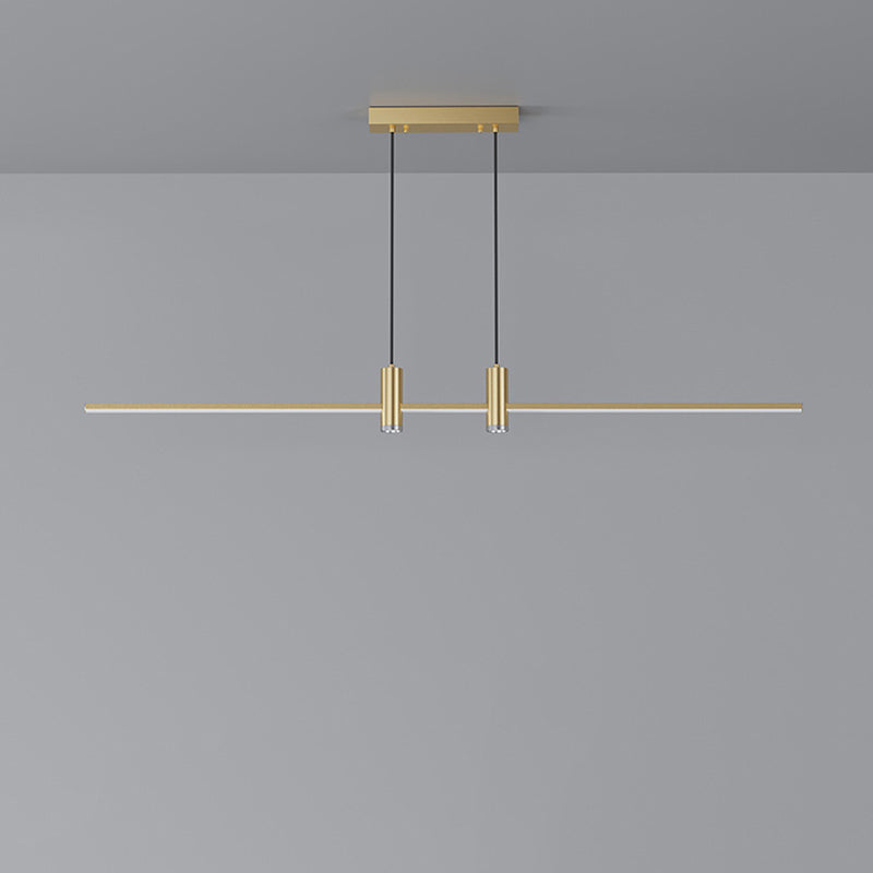 Modern Minimalist Iron Aluminum Silica Strip Spotlight LED Chandeliers Island Light for Dining Room