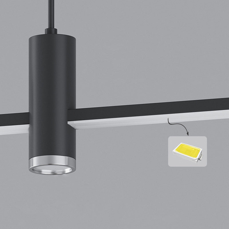 Modern Minimalist Iron Aluminum Silica Strip Spotlight LED Chandeliers Island Light for Dining Room
