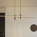 Modern Minimalist Iron Aluminum Silica Strip Spotlight LED Chandeliers Island Light for Dining Room BulbSquare