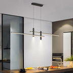 Modern Minimalist Iron Aluminum Silica Strip Spotlight LED Chandeliers Island Light for Dining Room BulbSquare