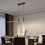 Modern Minimalist Iron Aluminum Silica Strip Spotlight LED Chandeliers Island Light for Dining Room BulbSquare