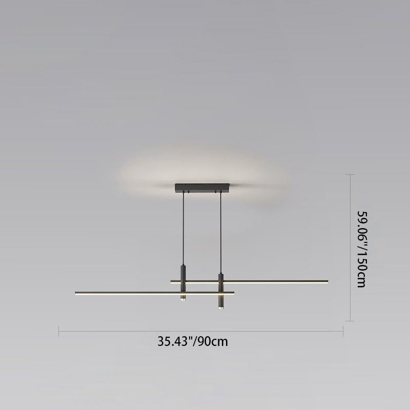 Modern Minimalist Iron Aluminum Silica Strip Spotlight LED Chandeliers Island Light for Dining Room BulbSquare