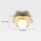Contemporary Scandinavian Resin Metal Glass Flower Ball 1-Light Semi-Flush Mount Ceiling Light For Hallway Lumendat