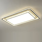 Modern Luxury Iron Acrylic Crystal Square Round Rectangular LED Flush Mount Ceiling Light For Bedroom