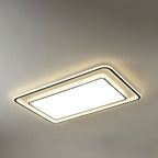 Modern Luxury Iron Acrylic Crystal Square Round Rectangular LED Flush Mount Ceiling Light For Bedroom