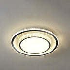 Modern Luxury Iron Acrylic Crystal Square Round Rectangular LED Flush Mount Ceiling Light For Bedroom