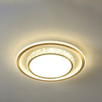 Modern Luxury Iron Acrylic Crystal Square Round Rectangular LED Flush Mount Ceiling Light For Bedroom