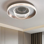 Modern Simplicity Aluminum Acrylic Round Starry Sky Ice Pattern LED Flush Mount Ceiling Light For Bedroom