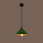 Contemporary Retro Glass Metal Bell Conical 1-Light Pendant Light For Dining Room