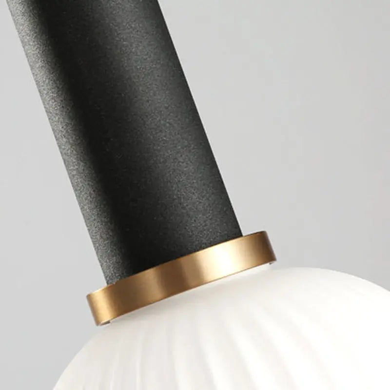 Contemporary Scandinavian Metal Glass Cylinder Striped Lantern 1-light Pendant Light for Dining Room BulbSquare