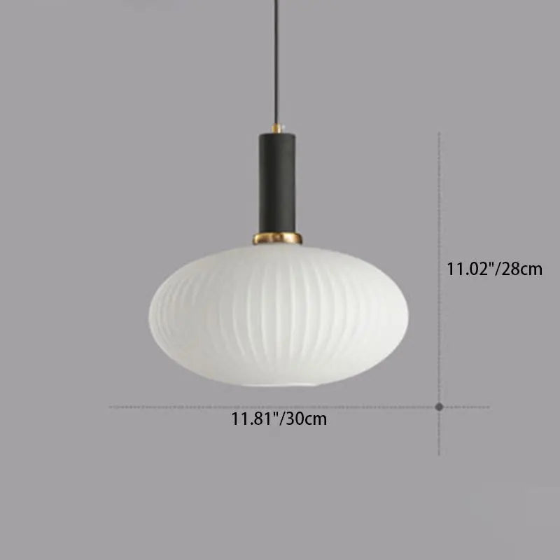 Contemporary Scandinavian Metal Glass Cylinder Striped Lantern 1-light Pendant Light for Dining Room BulbSquare