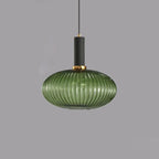 Contemporary Scandinavian Metal Glass Cylinder Striped Lantern 1-light Pendant Light for Dining Room BulbSquare
