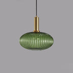 Contemporary Scandinavian Metal Glass Cylinder Striped Lantern 1-light Pendant Light for Dining Room BulbSquare