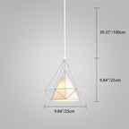 Contemporary Industrial Iron Fabric Diamond 1-light Pendant Light for Dining Room