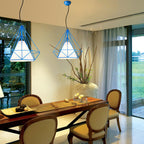 Contemporary Industrial Iron Fabric Diamond 1-light Pendant Light for Dining Room