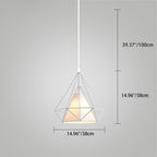 Contemporary Industrial Iron Fabric Diamond 1-light Pendant Light for Dining Room