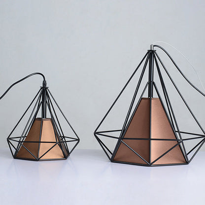 Contemporary Industrial Iron Fabric Diamond 1-light Pendant Light for Dining Room