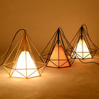 Contemporary Industrial Iron Fabric Diamond 1-light Pendant Light for Dining Room