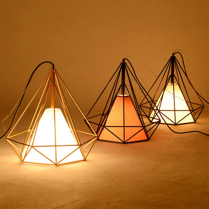 Contemporary Industrial Iron Fabric Diamond 1-light Pendant Light for Dining Room