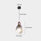 Modern Art Deco Iron Copper Glass Leather Shell Streak LED Pendant Light For Bedside