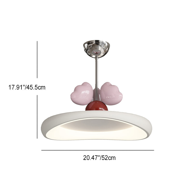 Lumendat Contemporary Nordic Kids Iron Acrylic Round Heart LED Pendant Light For Bedroom Lumendat
