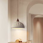 Contemporary Retro Cement Solid Wood Hemispheroid 1-light Pendant Light for Dining Room