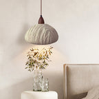 Contemporary Retro Cement Solid Wood Hemispheroid 1-light Pendant Light for Dining Room