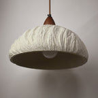 Contemporary Retro Cement Solid Wood Hemispheroid 1-light Pendant Light for Dining Room
