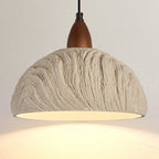 Contemporary Retro Cement Solid Wood Hemispheroid 1-light Pendant Light for Dining Room