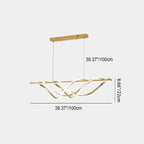 Contemporary Art Deco Aluminum Silica Strip Geometrical LED Chandeliers Island Light for Dining Room Lumendat