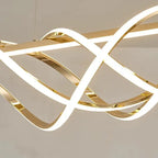 Contemporary Art Deco Aluminum Silica Strip Geometrical LED Chandeliers Island Light for Dining Room Lumendat