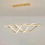 Contemporary Art Deco Aluminum Silica Strip Geometrical LED Chandeliers Island Light for Dining Room Lumendat