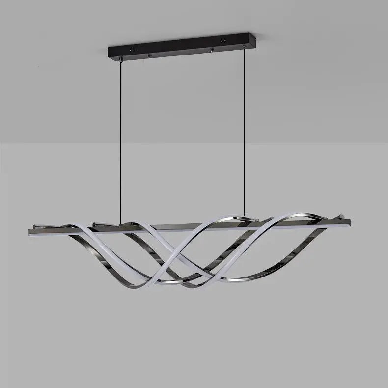 Contemporary Art Deco Aluminum Silica Strip Geometrical LED Chandeliers Island Light for Dining Room Lumendat