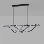 Contemporary Art Deco Aluminum Silica Strip Geometrical LED Chandeliers Island Light for Dining Room Lumendat
