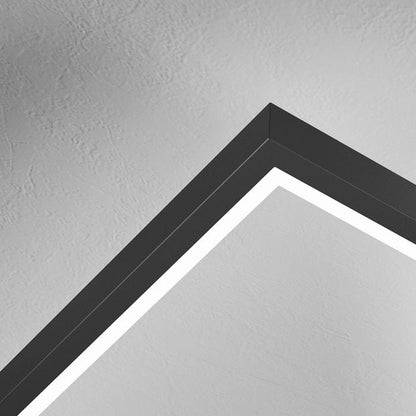 Modern Minimalist Iron Acrylic Hollowed Square Geometrical LED Flush Mount Ceiling Light for Bedroom