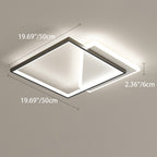 Modern Minimalist Iron Acrylic Hollowed Square Geometrical LED Flush Mount Ceiling Light for Bedroom