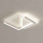 Modern Minimalist Iron Acrylic Hollowed Square Geometrical LED Flush Mount Ceiling Light for Bedroom