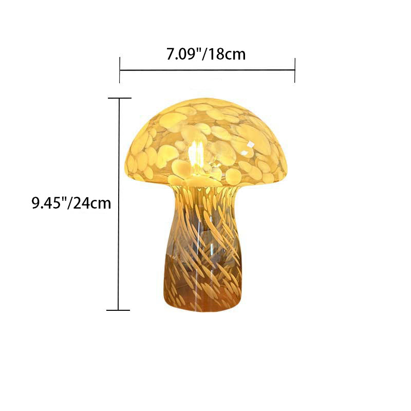 Modern Art Deco Glass Mushroom Dome 1-Light Table Lamp For Bedside Lumendat