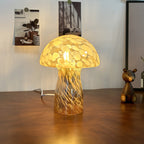 Modern Art Deco Glass Mushroom Dome 1-Light Table Lamp For Bedside Lumendat