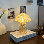 Modern Art Deco Glass Mushroom Dome 1-Light Table Lamp For Bedside Lumendat