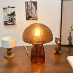 Modern Art Deco Glass Mushroom Dome 1-Light Table Lamp For Bedside Lumendat