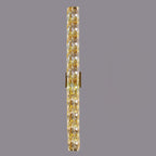 Modern Luxury Stainless Steel Crystal Strip Rectangular 2/3/4/6/10 Light Wall Sconce Lamp For Living Room