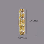 Modern Luxury Stainless Steel Crystal Strip Rectangular 2/3/4/6/10 Light Wall Sconce Lamp For Living Room