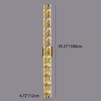 Modern Luxury Stainless Steel Crystal Strip Rectangular 2/3/4/6/10 Light Wall Sconce Lamp For Living Room
