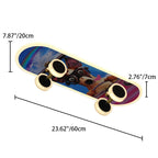 Contemporary Creative Kids Iron Acrylic Elliptical Skateboard LED Flush Mount Ceiling Light for Bedroom