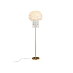 Contemporary Nordic Iron Feather Crystal Oval 1-Light Standing Floor Lamp For Living Room Lumendat