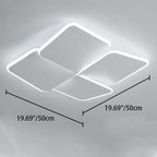 Contemporary Nordic Iron Acrylic Piece Square Round LED Flush Mount Ceiling Light For Bedroom