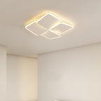 Contemporary Nordic Iron Acrylic Piece Square Round LED Flush Mount Ceiling Light For Bedroom